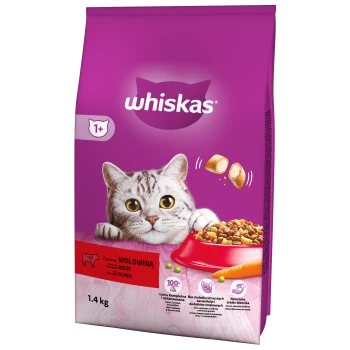 Whiskas Adult sucha karma dla dorosłych kotów Wołowina 1,4 kg