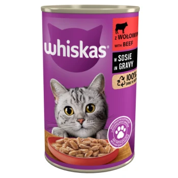 Whiskas w sosie z wołowiną Karma pełnoporcjowa 400 g
