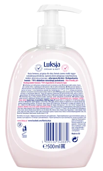 Luksja Creamy & Soft Kremowe mydło w płynie Róża i Proteiny mleka 500 ml
