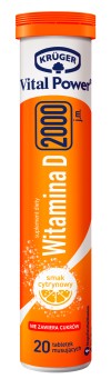 Kruger Witamina D 2000 j.m. Protect smak cytrynowy (20 tabletek) 84 g