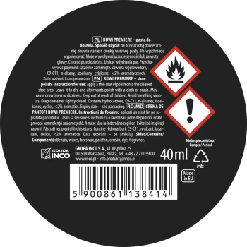 Buwi pasta do butów stała czarna 40 ml