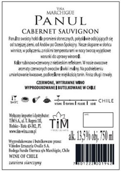 'Wino Panul Cabernet Sauvignon Oak Aged Reserva C.W. 750 ml