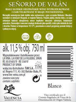 'Senorio de Valan DO Valencia Wino B.S. 0,75 l