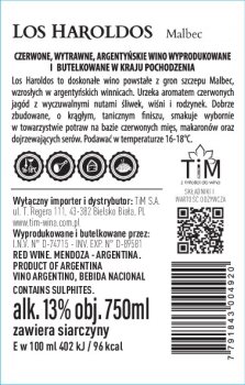 'Wino Los Haroldos Malbec C.W. 750 ml