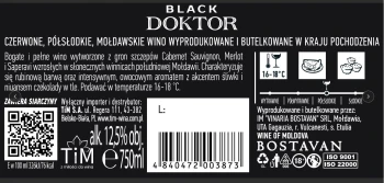 'Wino Black Doktor Bostavan C.PS. 750 ml