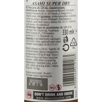 ' Piwo Super Dry Asahi 330 ml