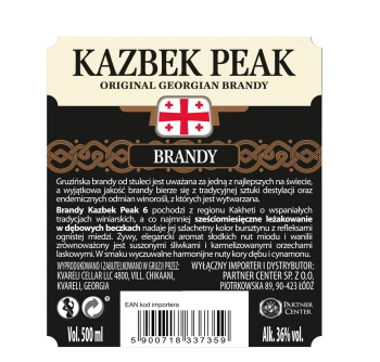 'Brandy Kazbek Peak 6 36% 0,5L