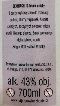 ' Benriach The Original Ten Szkocka Whisky 0,7L 43%