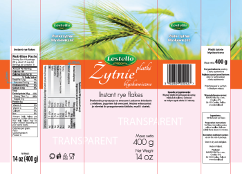 Lestello płatki żytnie błyskawiczne 400 g