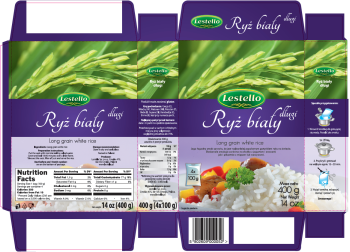 Lestello Ryż biały długi 4x100g