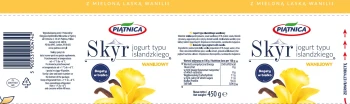 Skyr jogurt typu islandzkiego waniliowy Piątnica 450g