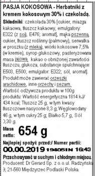 DR GERARD pasja kokos 654g