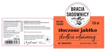 BRACIA SADOWNICY 750ml tłoczone jabłko  6]