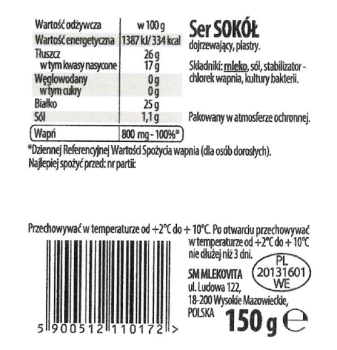 Mlekov.SER 150g SOKÓŁ plastry   [12]