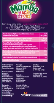 Mamba Magic Sticks Gumy rozpuszczalne o smakach owocowych 150 g