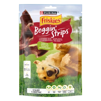 Friskies Beggin' Strips o smaku bekonu Uzupełniająca karma dla dorosłych psów 120 g (7 sztuk)