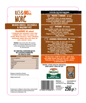 Monini Rice & More Kompozycja włoskiego orkiszu soczewicy i brązowego ryżu 250 g