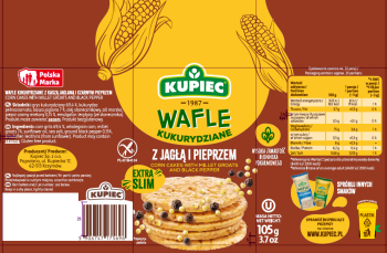 Kupiec Wafle kukurydziane jagła i pieprz 105 g