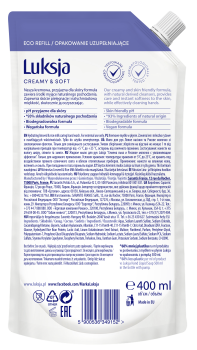 Mydło w płynie zapas  creamy&soft len i mleczko ryżowe 400ml+100ml