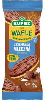 Kupiec WAFLE KUKURYDZIANE 56g Z CZEKOLADĄ MLECZNĄ