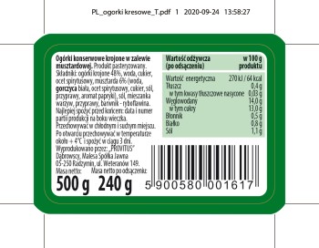 Provitus Ogórki kresowe krojone 500 g