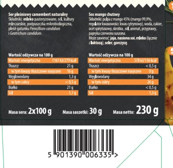 Turek CAMEMBERT NA GRILL 2x100g MANGO CHUTNEY  [6] n