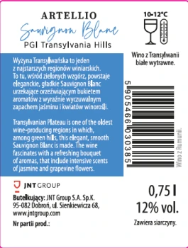 WINO ARTELLIO SAUVIGNON BLANC 0,75l 12% [6]