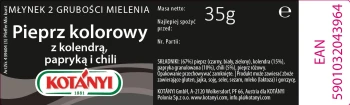 KOTANYI Młynek Pieprz kolorowy z kolendrą,papr. i chili 35g   [4]