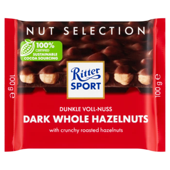 RITTER SPORT CZEK.100g GORZKA Z CAŁYMI ORZE.LASK. [10] 25%