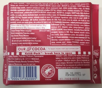 RITTER SPORT CZEK.100g GORZKA Z CAŁYMI ORZE.LASK. [10] 25%