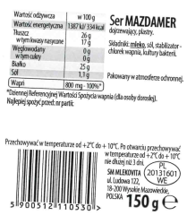 Mlekov.SER 150g MAZDAMER plastry [12]