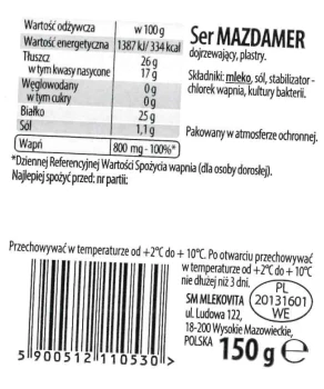 Mlekov.SER 150g MAZDAMER plastry [12]