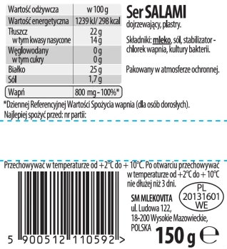 Mlekov.SER 150g SALAMI plastry [12]