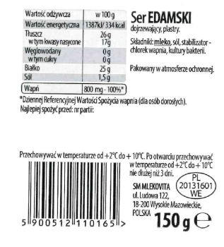 Mlekov.SER 150g EDAMSKI plastry [12]