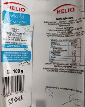 Helio WIÓRKI KOKOSOWE 100g     [12]