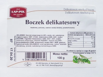 W.ŁAP-POL PL.BOCZEK DELIKATESOWY 100g