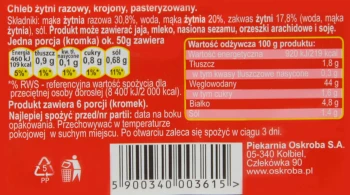 Oskroba Chleb żytni razowy 300 g