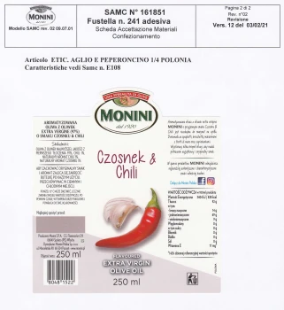 Monini OLIWA Z OLIWEK EX.VER.CZOS/CHILI 250ml [6]