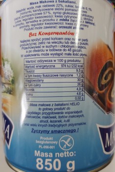 Helio masa makowa 850 g