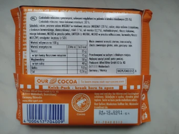 Ritter Czekolada Mleczna z Migdałami, Solą i Miodem 100 g