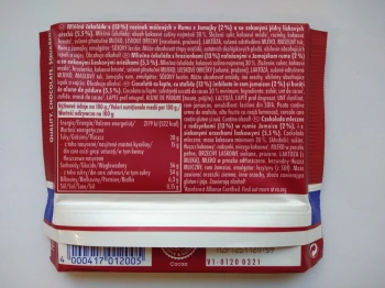 Ritter Czekolada Mleczna z Rumem i Bakaliami 100 g