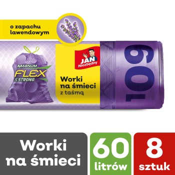 Worki na śmieci ld magnum 60l 8 szt taśma lawendowe