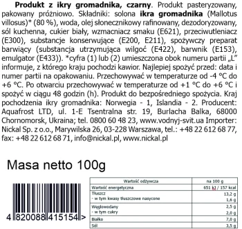 NICKAL CAPELIN KAWIOR 100 g CZARNY