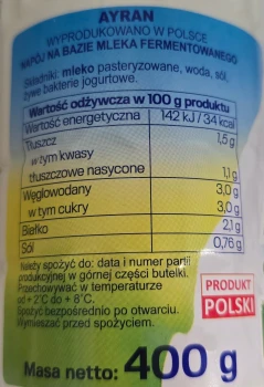 Maluta Ayran butelka 400 g