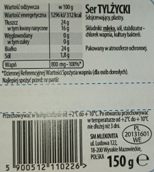 Mlekov.SER 150g TYLŻYCKI plastry   [12]