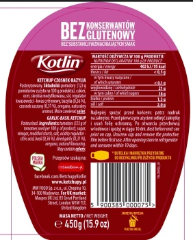 Kotlin Ketchup czosnek-bazylia 450 g