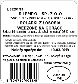 SUEMPOL ŁOSOŚ WĘDZONY NA GORĄCO 250g roladki
