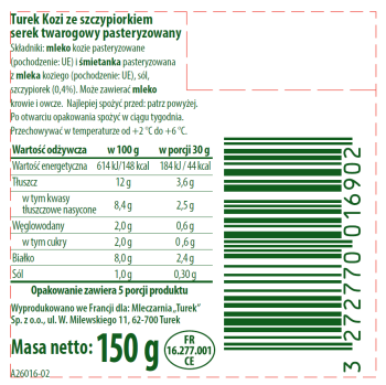 Turek KOZI 150g ZE SZCZYPIORKIEM
