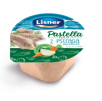 Lisner PASTELLA 80g Z PSTRĄGA  Z WARZYWAMI