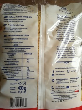 Bartolini makaron 2-jajeczny Krajanka cienka 400 g